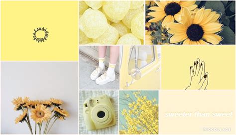 Pastel Yellow Aesthetic Collage Wallpaper Laptop Delantalesybanderines