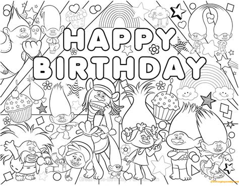 The small creatures always happy, the princess poppy and the grumpy branch are awating for you to live together wonderful adventures against the bergen, large they begin a dangerous adventure to the city of bergen. Trolls Party 1 Coloring Page - Free Coloring Pages Online