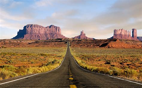 Nature Landscape Desert Road Highway Monument Valley Wallpapers Hd
