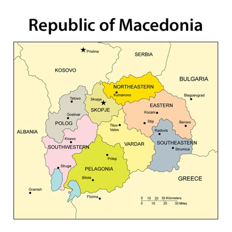 Pequeña Mapa Administrativo De Macedonia Macedonia Europa Mapas