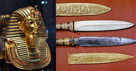 researchers claim egypt s king tutankhamun had an alien dagger on him probably from a fallen