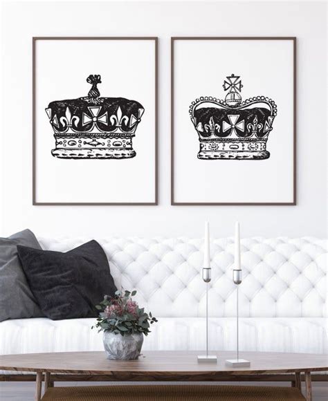 King and queen wall decals, bedroom wall art, his and hers couples wall art, monogram decal, name wall decal, king queen decor, wall decor, jadedecals. King and Queen Above Bed Wall Decor, Royal Crown His and ...