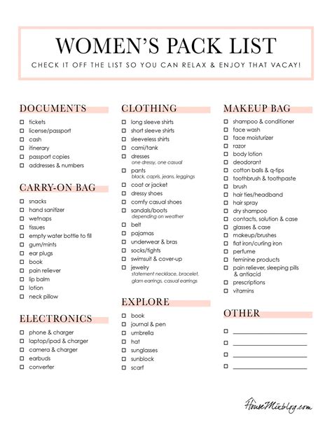 Free Printable Packing List For Vacation Printable Form Templates