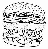 Coloring Cheeseburger Junk Burger Double Fast Unhealthy Drawing Decker Getcolorings Printable Getdrawings Template sketch template