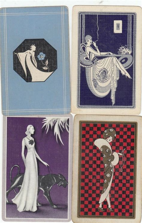 Ladies 4 Single Vintage Swap Playing Cards Collectibles Playing
