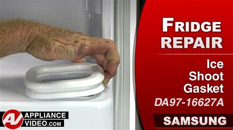 Samsung Refrigerator Ice Chute Gasket Repair And Diagnostic Youtube
