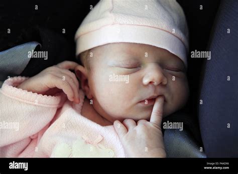 Sleeping Newborn Baby Stock Photo Alamy