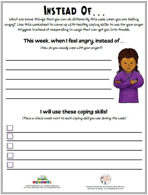 Anger Management Worksheets For Youth