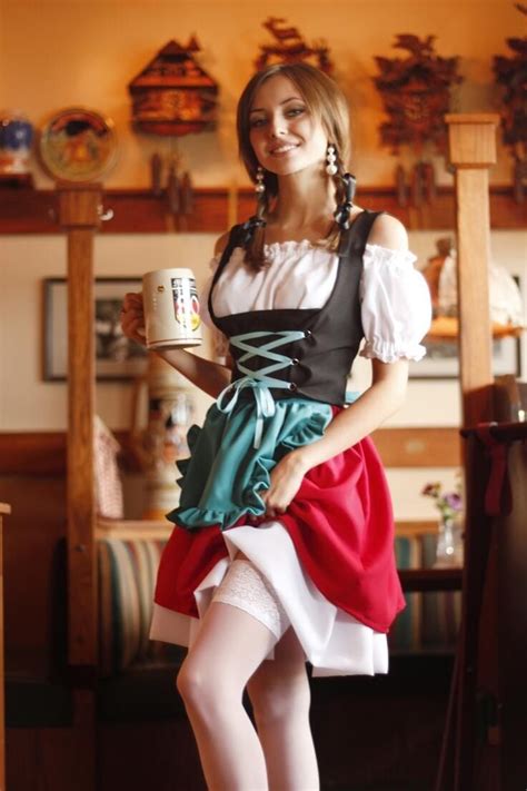 Traditional Dirndl German Beer Girl Oktoberfest Woman Beer Girl