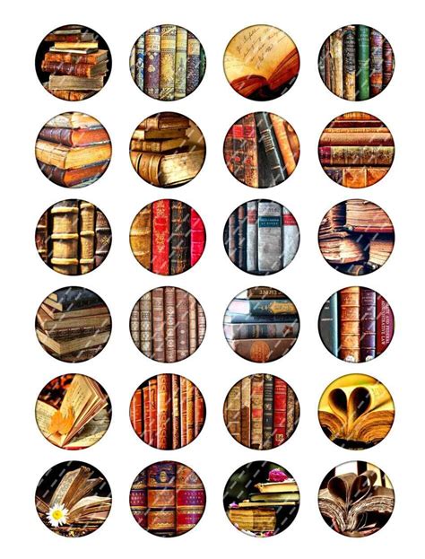 Antique Books Printable Digital Collage Sheets