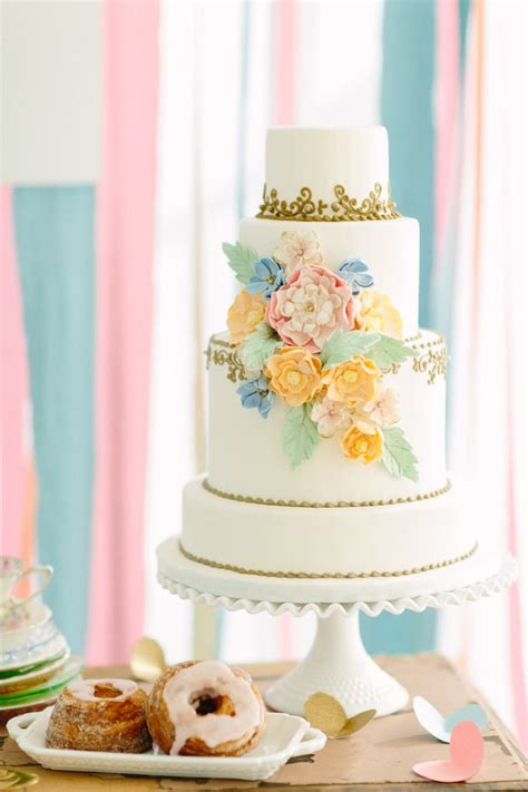 Pastel Bridal Inspiration Shoot Spring Wedding Cake Pastel Wedding