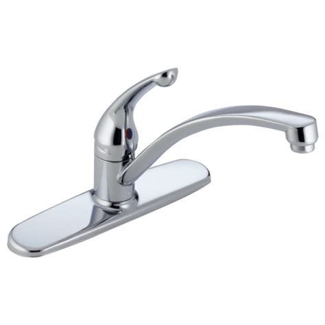 Single handled faucets are a good choice if you're after straightforward installation or a modern look. Single Handle Kitchen Faucet 140-WF | Delta Faucet