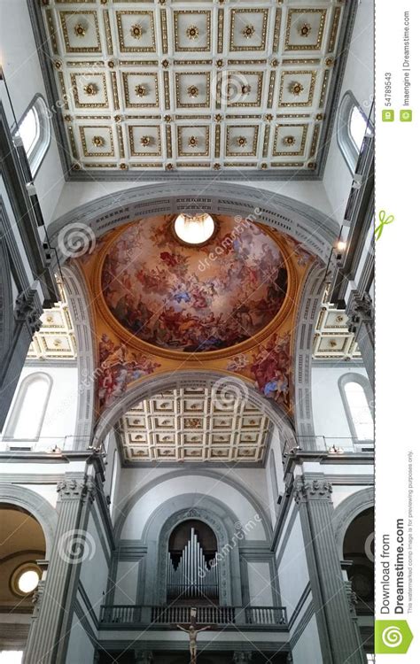 Medici Chapel In Florence Ceiling And Dome Interior Details Editorial