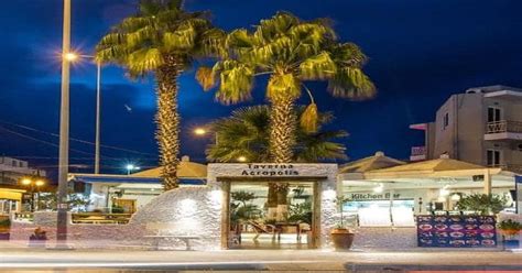 Taverna Acopolis In Faliraki Rhodes Greece At Night Faliraki Rhodes