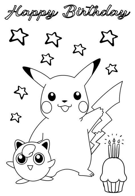 11 Awesome Pokemon Birthday Coloring Pages And Cards Free