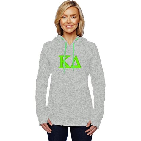 Kys Kappa Delta Lime Greek Lettering Pullover Hooded Sweatshirt Outlet