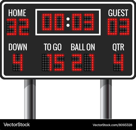 American Football Scoreboard Royalty Free Vector Image