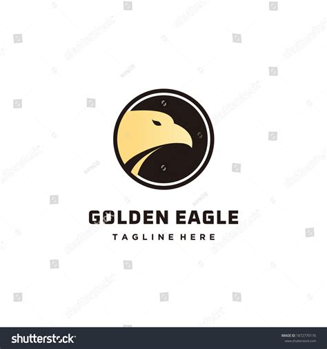 Golden Eagle Head Circle Logo Template Stock Vector Royalty Free