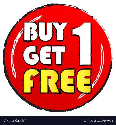 Buy One Get 1 Free Sticker White And Yellow Vector Image