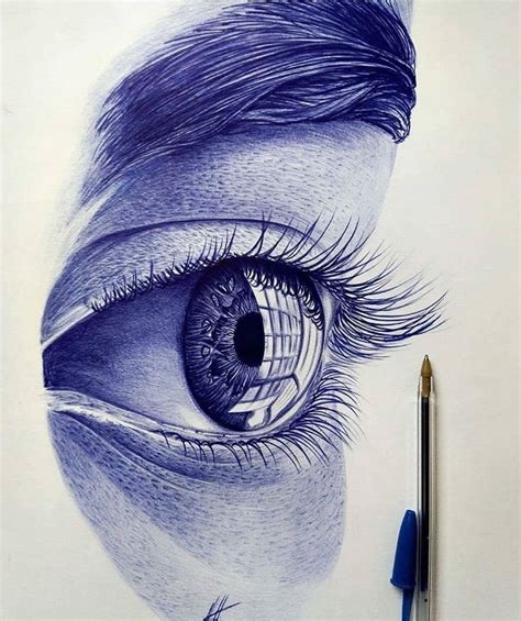 General Beautiful Eye Drawing Done With Ballpoint Pen Tmmac The