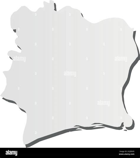 Costa De Marfil Mapa De Silueta Gris En 3d De La Zona Del País Con