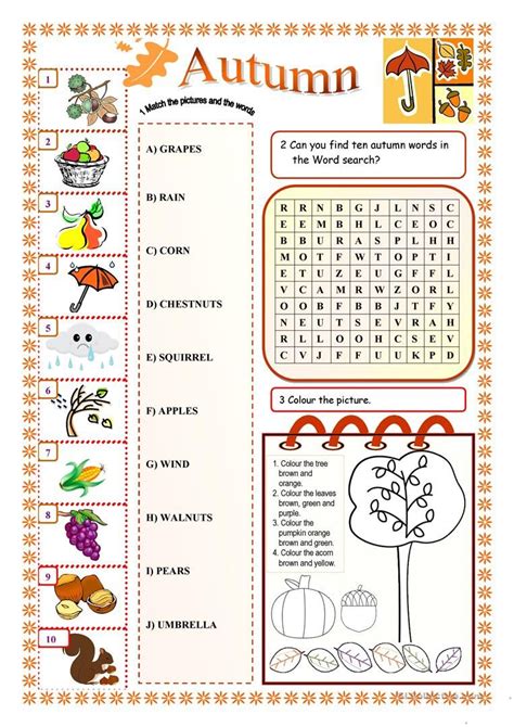Autumn Worksheet For Kids