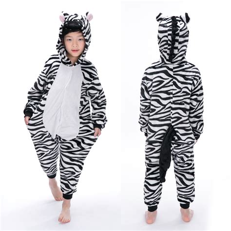 Zebra Onesie Animal Pajama For Kid Kigurumi Halloween Party Costumes