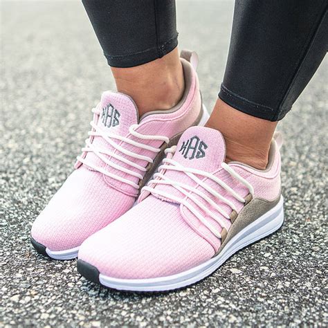 Personalized Pink Athletic Sneakers — Marleylilly