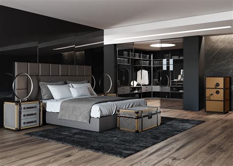 Luxury Bedroom Furniture Beds Upholstered Modern Wood Bed Room Set