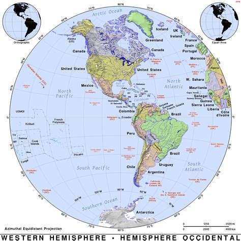 Western Hemisphere · Public Domain Maps By Pat The Free Open Source