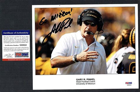 Gary Pinkel Signed Autograph 8x10 Photo Former Missouri Tigers Coach Psa Cert At Amazons Sports