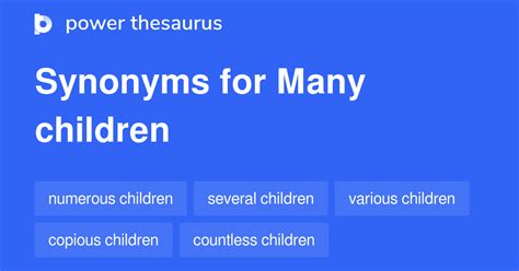 Many Children Synonyms 87 Words And Phrases For Many Children