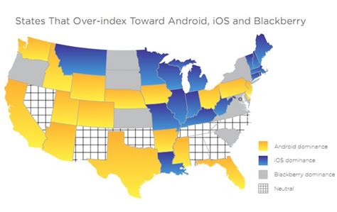 Android Versus Ios States Mapped For The Us Slashgear