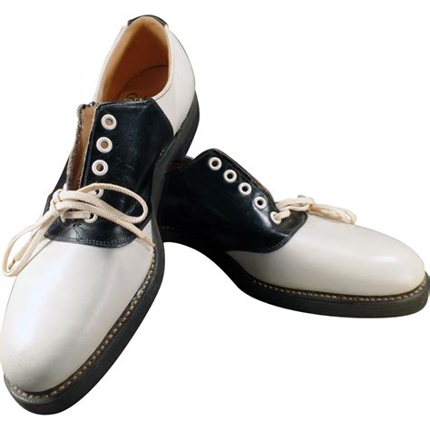Men S Vintage Black And White Saddle Oxfords Sherbrooke Size From Ogees On Ruby Lane