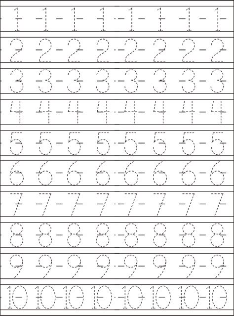 Preschool Number Tracing Worksheets Free Printable