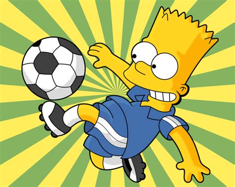 Bart Playing Football Imagenes De Bart Dibujos De Los Simpson