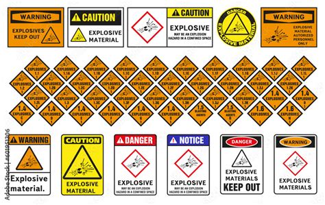 Vetor De Explosives Warning Sign Warning Symbol Class 1 Warning Label