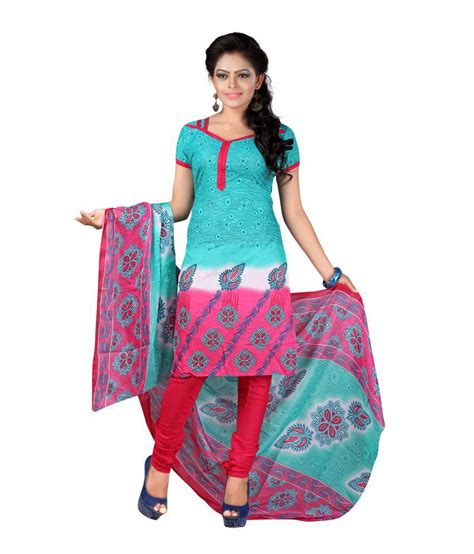 Ishin Multi Color Cotton Unstitched Dress Material Buy Ishin Multi