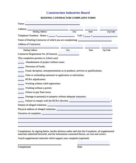 Roofing Contract Template 11 Download Free Documents In Pdf
