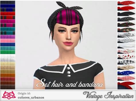 The Sims Resource Set Retro Alternative Hair Bandana • Sims 4