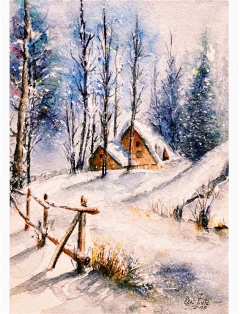 Winter Scene Paintings Winter Landscape Painting Winter Painting