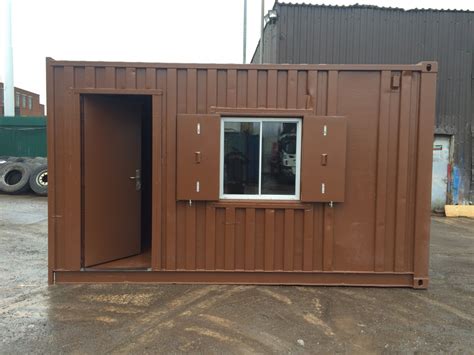 15ft X 8ft Brown Used Shipping Container With Window And Side Door