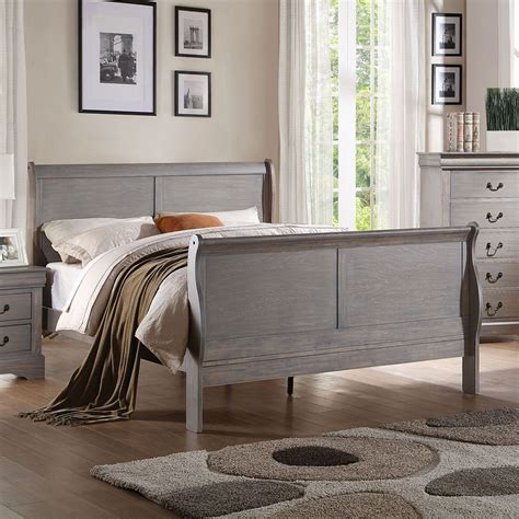 Louis Philippe Iii Sleigh Bedroom Set Gray By Acme Furniture