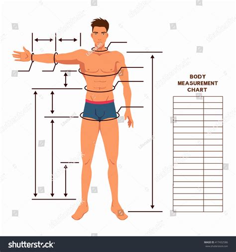 Male Body Measurement Chart Scheme Measurement Vector Có Sẵn Miễn Phí Bản Quyền 417432586