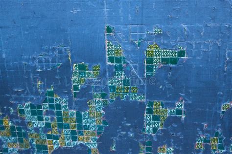 Blue Mosaic Tiles On The Wall As Background Or Texture Stock Image