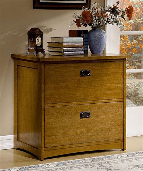 The square tiger oak top lifts off the first section with large file drawer over the 2nd section having 2 smaller card size file drawers over the bottom section again. Mission Solid Oak 2-drawer Lateral File Cabinet - 11161746 ...