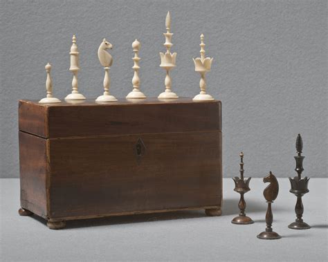 A German Selenus Polished Bone Chess Set Circa 1830 Luke Honey