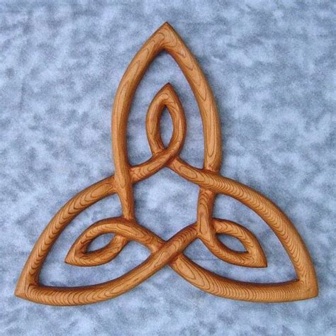 Celtic Knot Of Inner Strength Wood Carving Triquetra Variation Trinity Triangle Wall Art Irish