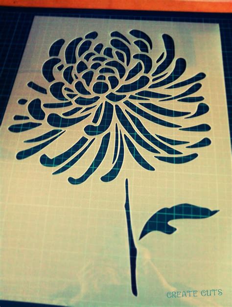 Chrysanthemum Flower Reusable Stencil For Home Wall Interior Etsy