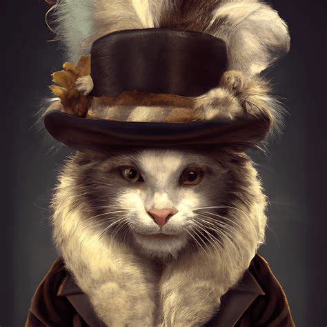 Hyper Realistic Detailed Cat Portrait Victorian Style · Creative Fabrica